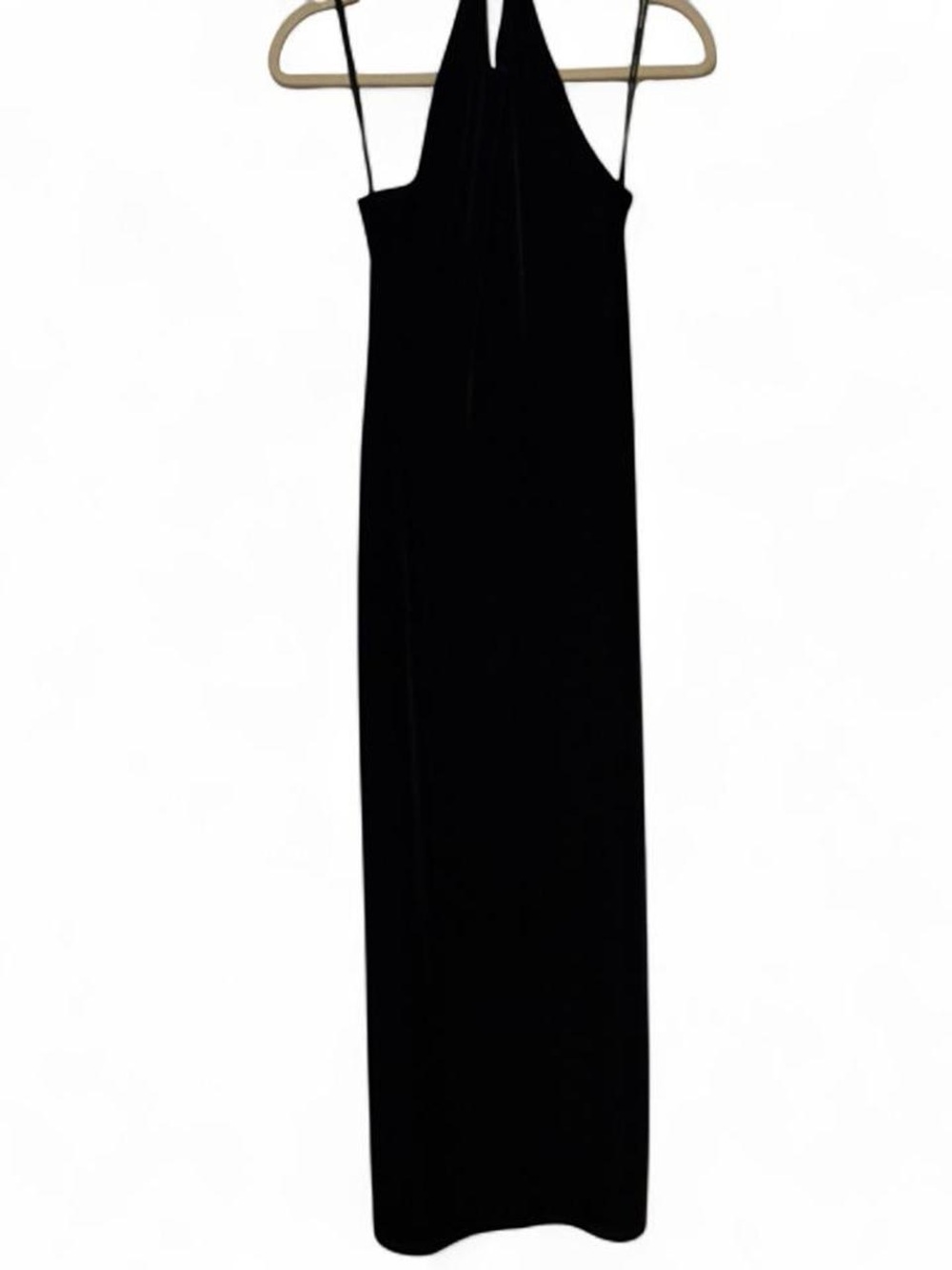 Vintage 90s Laundry by Shelli Segal black velvet maxi dress Size 4